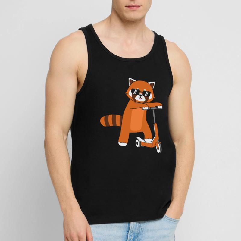 Red Panda E Scooting Scooting Roller Men's Premium Organic Tank Top