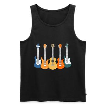 Gitarren - Männer Premium Bio Tank Top - Schwarz - Vorne - AI Model Male 178 light (178cm)
