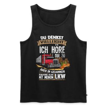 chauffeur routier - Débardeur bio Premium Homme - noir - Devant - Michal (187cm)