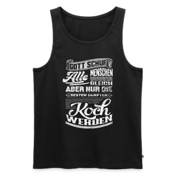Koch Gott - Männer Premium Bio Tank Top - Schwarz - Vorne - Michal (187cm)