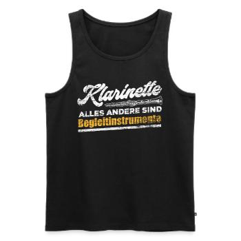 Klarinette - Männer Premium Bio Tank Top - Schwarz - Vorne - AI Model Male 178 light (178cm)