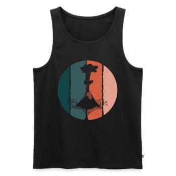 Cool Vintage éruption volcanique campeurs rétro cadeau - Débardeur bio Premium Homme - noir - Devant - Michal (187cm)