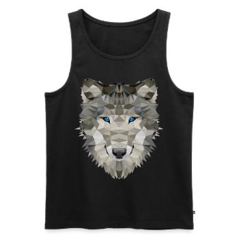 Wolf Wildtiere Wölfe Rudel Wehrwolf Horror Geist - Männer Premium Bio Tank Top - Schwarz - Vorne - AI Model Male 178 light (178cm)