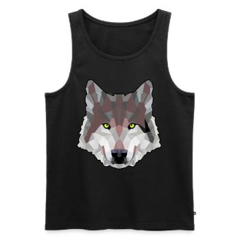 WILDNIS Wölfe Hund POLYGON WOLF Wildtiere - Männer Premium Bio Tank Top - Schwarz - Vorne - AI Model Male 178 light (178cm)