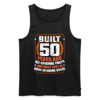 50th birthday 50 years old fifty fiftieth - Men's Premium Organic Tank Top - black - Front - AI Model Male 178 light (178cm)