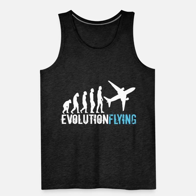 Pilot Evolution Flying Airplane Aviator Boing Débardeur bio Premium Homme