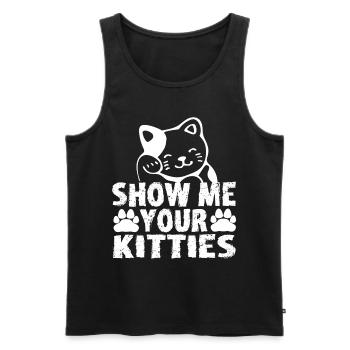 Cat cat lover cat cat lover kitty - Men's Premium Organic Tank Top - black - Front - AI Model Male 178 light (178cm)