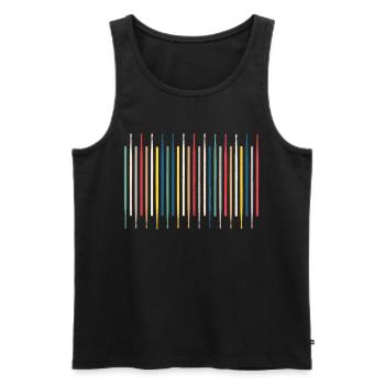 Schlagzeug Drumsticks - Männer Premium Bio Tank Top - Schwarz - Vorne - AI Model Male 178 light (178cm)
