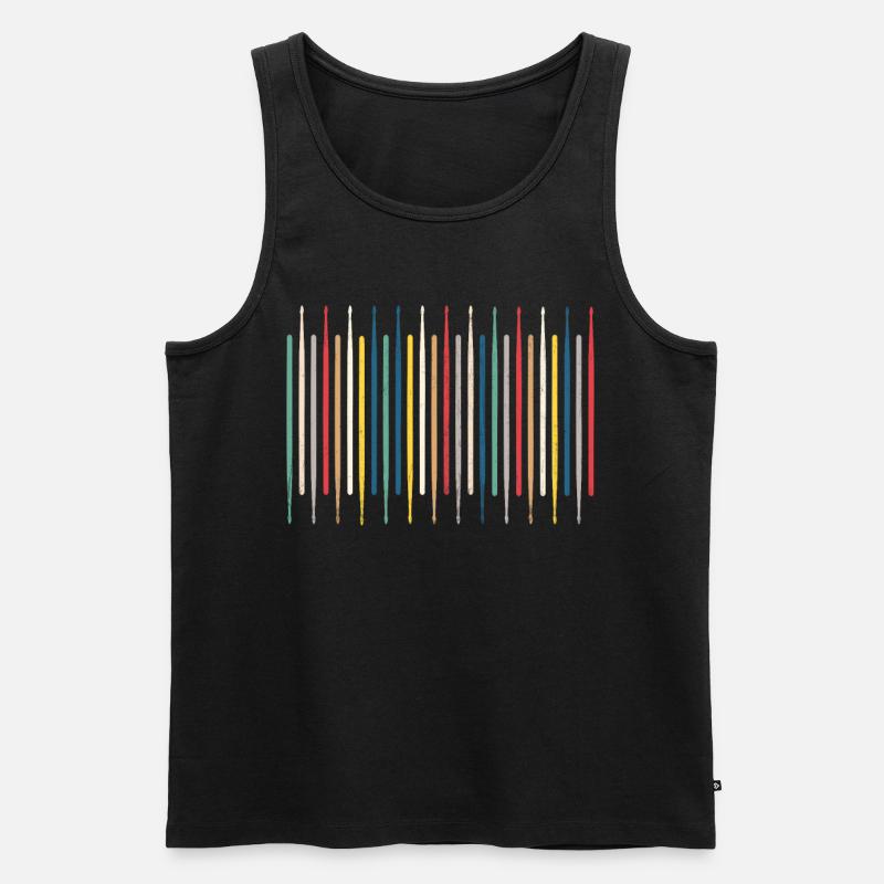 Schlagzeug Drumsticks - Männer Premium Bio Tank Top - Schwarz