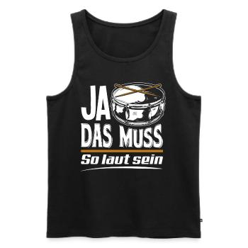 Schlagzeug Trommel - Männer Premium Bio Tank Top - Schwarz - Vorne - Michal (187cm)