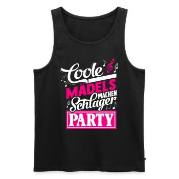 Schlager Frau - Männer Premium Bio Tank Top - Schwarz - Vorne - Michal (187cm)