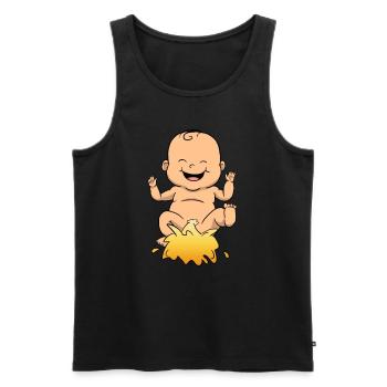 Baby Pee Pinkeln Pissen Lustig - Männer Premium Bio Tank Top - Schwarz - Vorne - AI Model Male 178 light (178cm)