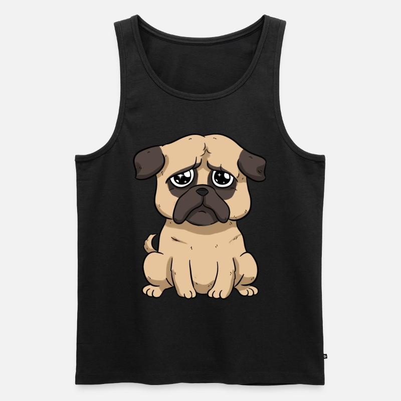 Trauriger Mops - Männer Premium Bio Tank Top - Schwarz