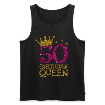 50 Birthday Queen Bday - Men's Premium Organic Tank Top - black - Front - AI Model Male 178 light (178cm)