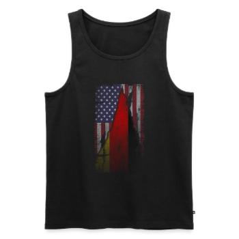 USA Germany America flag gift - Men's Premium Organic Tank Top - black - Front - AI Model Male 178 light (178cm)