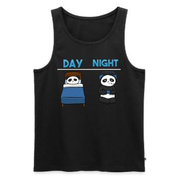 Day Night Gaming Panda Gamer Fun Kid kids - Men's Premium Organic Tank Top - black - Front - Michal (187cm)