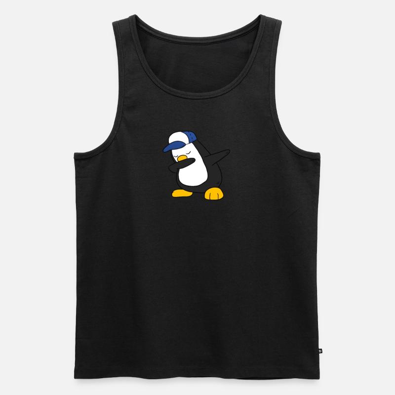 Penguin Dabbing Dab Pinguin - Männer Premium Bio Tank Top - Schwarz