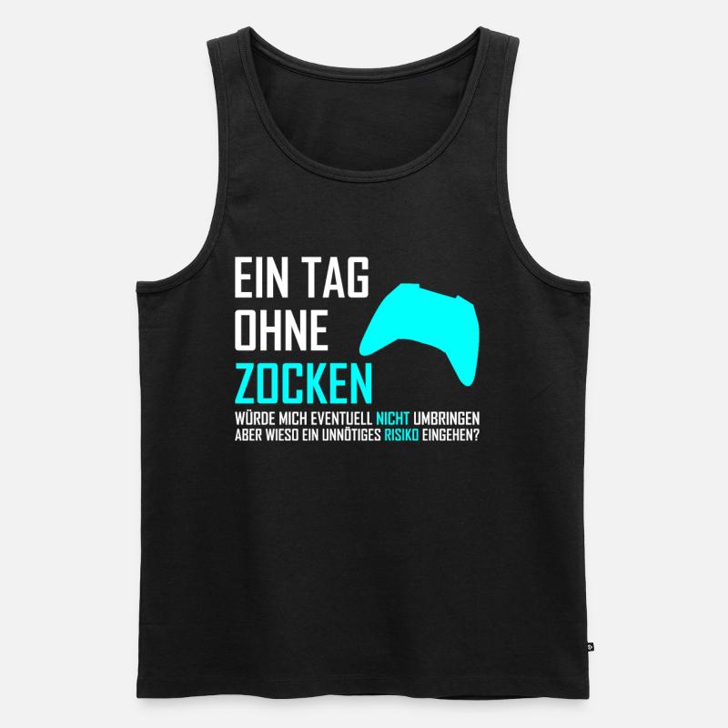 Zocken Gaming Spruch - Männer Premium Bio Tank Top - Schwarz
