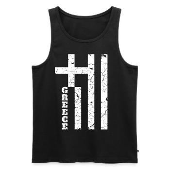 Greece Greeks - Men's Premium Organic Tank Top - black - Front - AI Model Male 178 light (178cm)