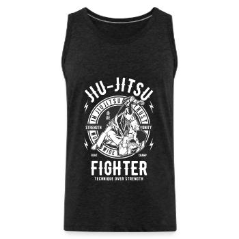 Arts martiaux de combat de Jiu Jitsu aux prises - Débardeur bio Premium Homme - charbon - Devant - Alexander (188cm)
