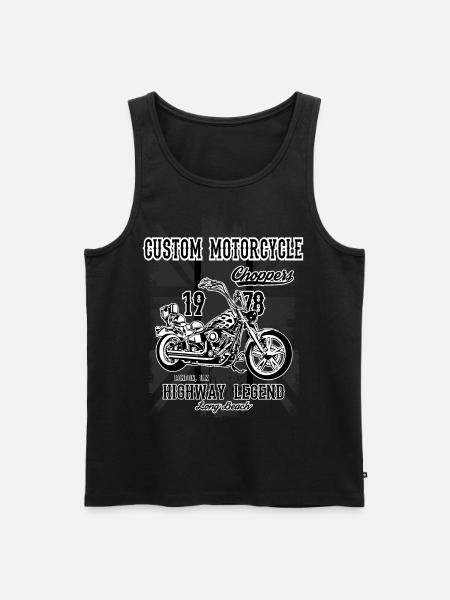 Motorcycle chopper biker motorcyclist - Men's Premium Organic Tank Top - black