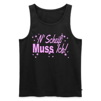 Feministin Feminismus N Scheiss muss ich - Männer Premium Bio Tank Top - Schwarz - Vorne - Michal (187cm)