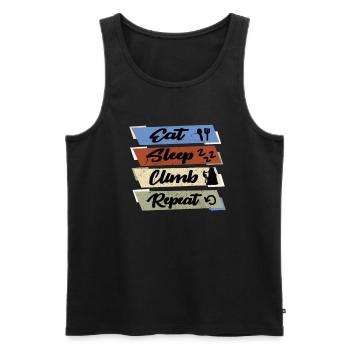 Eat Sleep Climb Repeat Food Climbing Sleep - Men's Premium Organic Tank Top - black - Front - Michal (187cm)
