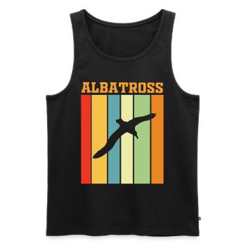 Albatros Retro Farbenspiel - Männer Premium Bio Tank Top - Schwarz - Vorne - AI Model Male 178 light (178cm)