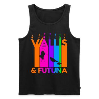 Wallis _ Futuna Bulles colorées et bulles - Débardeur bio Premium Homme - noir - Devant - AI Model Male 178 light (178cm)