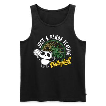 Cadeau de jeu de sport de volley-ball Panda Bear - Débardeur bio Premium Homme - noir - Devant - Michal (187cm)