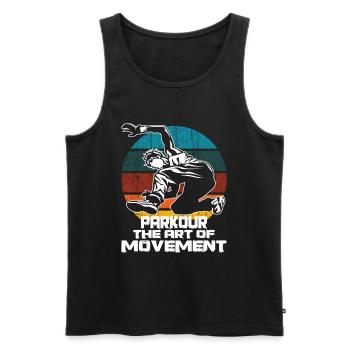Parkour Freerunning Backflip Funsport Fun Gift - Débardeur bio Premium Homme - noir - Devant - AI Model Male 178 light (178cm)