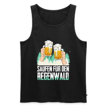 SAUFEN FÜR DEN REGENWALD Bier Sprüche T-Shirt - Männer Premium Bio Tank Top - Schwarz - Vorne - AI Model Male 178 light (178cm)