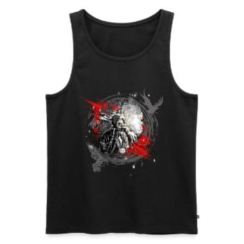 Indianischer Häuptling Modern Art - Männer Premium Bio Tank Top - Schwarz - Vorne - AI Model Male 178 light (178cm)