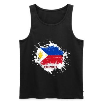 Drapeau des Philippines avec blob - Débardeur bio Premium Homme - noir - Devant - AI Model Male 178 light (178cm)