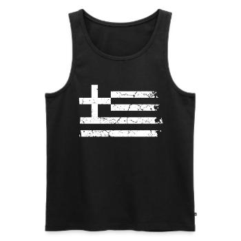 Greece flag - Men's Premium Organic Tank Top - black - Front - AI Model Male 178 light (178cm)