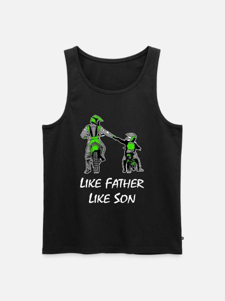 Motocross padre e figlio - Canottiera ecologica premium da uomo - nero