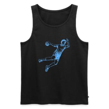 Handballer Geschenk Handballerin Sportler Handball - Männer Premium Bio Tank Top - Schwarz - Vorne - Michal (187cm)