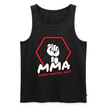 MMA - Débardeur bio Premium Homme - noir - Devant - Michal (187cm)