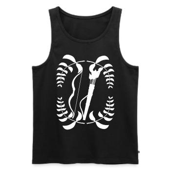 Lorbeerkranz Bogen schießen Reiterbogen - Männer Premium Bio Tank Top - Schwarz - Vorne - AI Model Male 178 light (178cm)