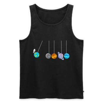 Spherical Astrophysicist Astronaut Shirt - Men's Premium Organic Tank Top - black - Front - AI Model Male 178 light (178cm)