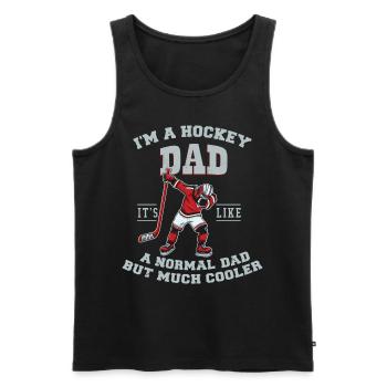 Dabbing Retro Eishockey Papa Ice Hockey Dad - Männer Premium Bio Tank Top - Schwarz - Vorne - Michal (187cm)