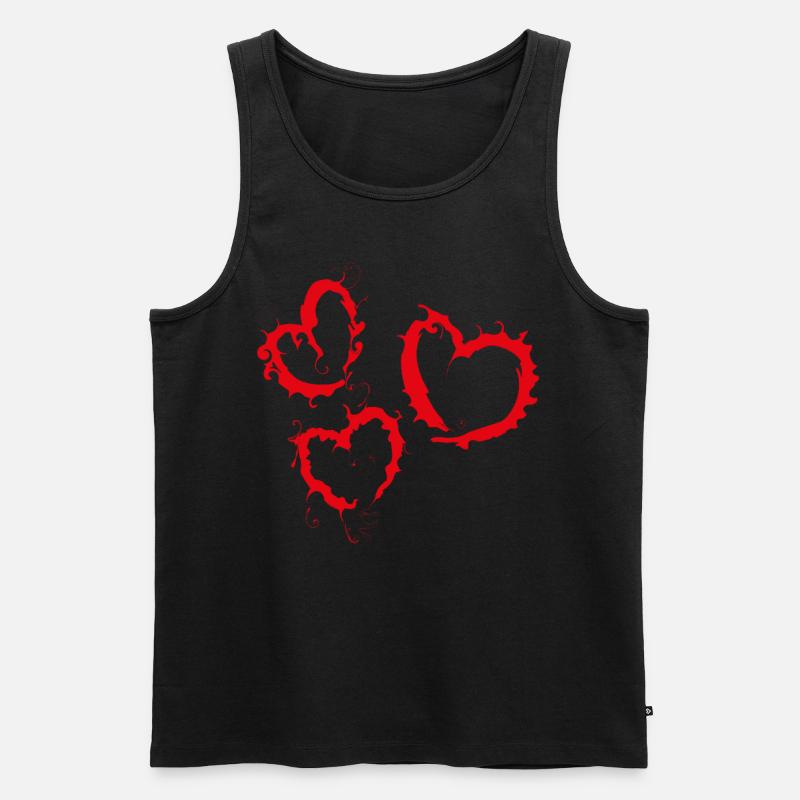 Herz Herzen - Männer Premium Bio Tank Top - Schwarz