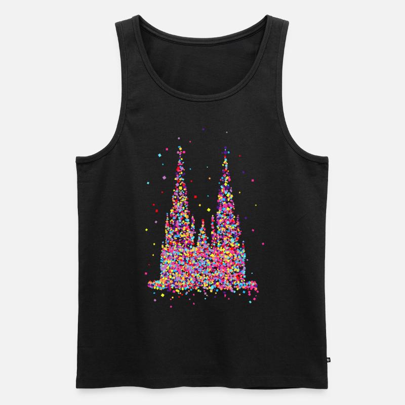 Kölner Dom, Konfetti - Männer Premium Bio Tank Top - Schwarz