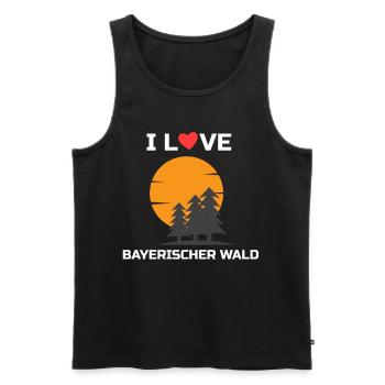 I Love Bayerischer Wald Geschenk - Männer Premium Bio Tank Top - Schwarz - Vorne - AI Model Male 178 light (178cm)