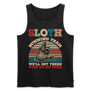 Vintage Sloth Running Team We’ll Get There - Débardeur bio Premium Homme - noir - Devant - Michal (187cm)