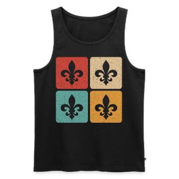 Vintage Mardi Gras - Men's Premium Organic Tank Top - black - Front - AI Model Male 178 light (178cm)