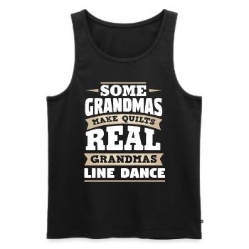 Line Dance Großmutter - Männer Premium Bio Tank Top - Schwarz - Vorne - AI Model Male 178 light (178cm)
