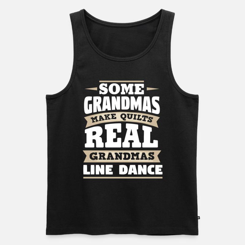 Line Dance Großmutter - Männer Premium Bio Tank Top - Schwarz