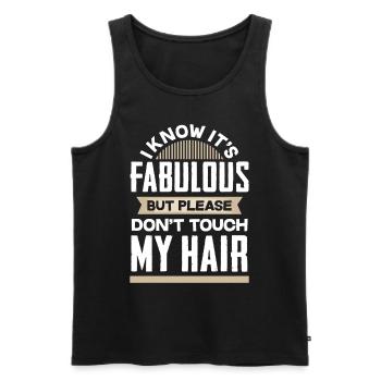 Haar nicht Anfassen - Männer Premium Bio Tank Top - Schwarz - Vorne - AI Model Male 178 light (178cm)