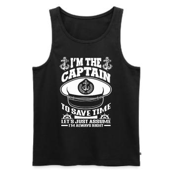 Captain Always right - Men's Premium Organic Tank Top - black - Front - Michal (187cm)